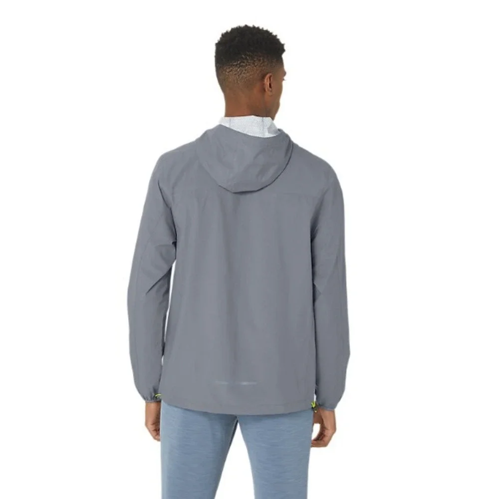 ASICS® (Men's 2XL) Waterproof Jacket in Sheet Rock/Lime Zest - $110